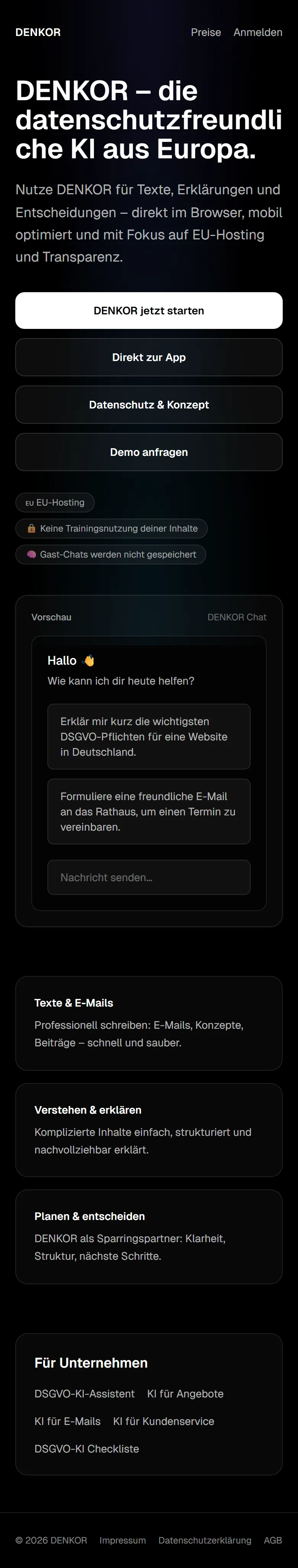 DENKOR auf dem Handy