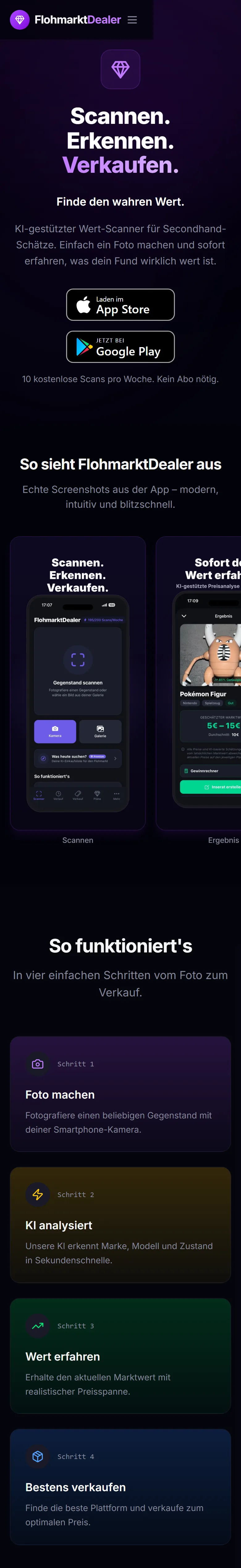 FlohmarktDealer auf dem Handy