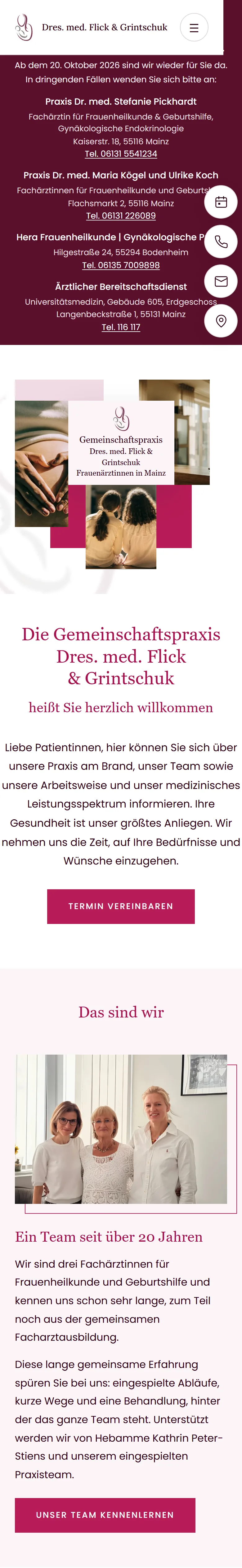 Frauenärzte in Mainz auf dem Handy